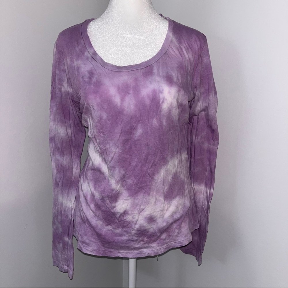 Sundry-Purple‎ Tie-Dye Long Sleeve Top